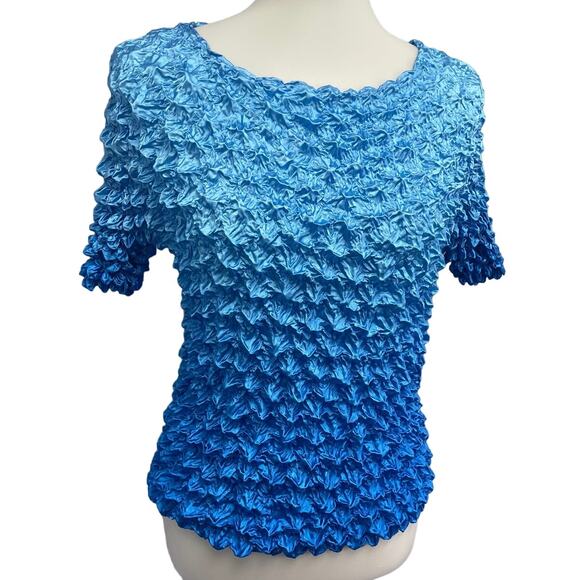 One Size Womens Blue Puffy Stretchy Expandable 100% Polyester Magic Shirt - Picture 1 of 4